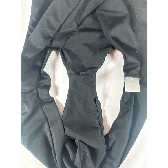 Black High Waisted Bikini Swim Bottoms Women's Large L - Picture 5 of 7